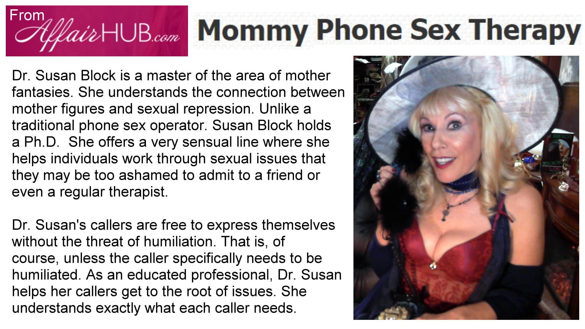 Mom Phone Sex Therapy - Dr. Susan Block Institute