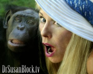 Bonobo Lana and Your DrSuzy.Tv Host Dr. Susan Block at the San Diego Zoo. Photo: Vincent Amoreux