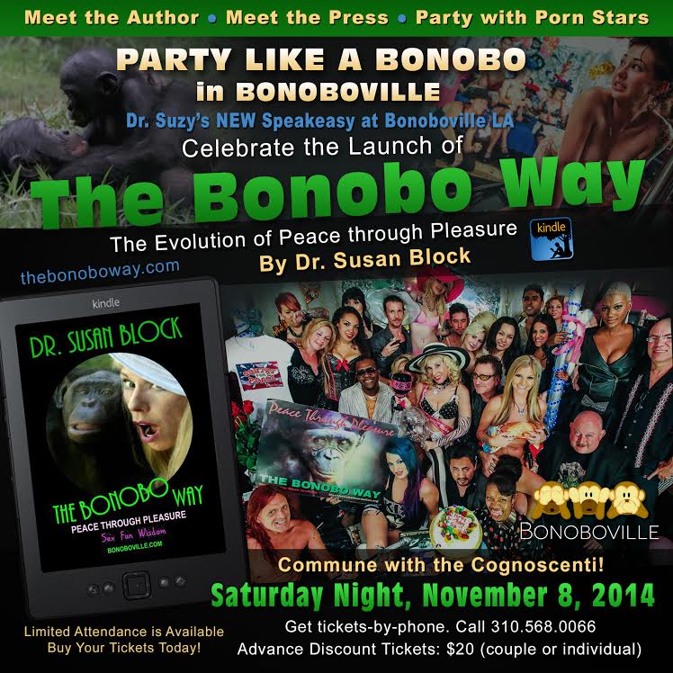 Dr Susan Block Celebrates Launch Of The Bonobo Way In Bonoboville Saturday November 8th Dr